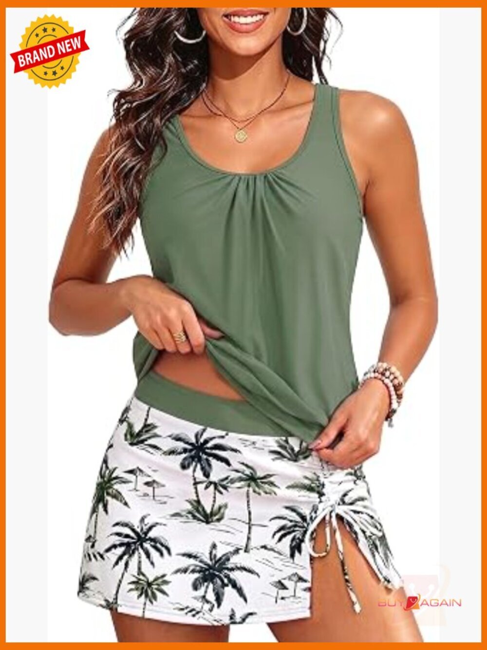Blouson Tankini with Skirt - Two Piece Modest Swimwear 2026